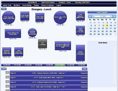 table layout booking form for a restaurant